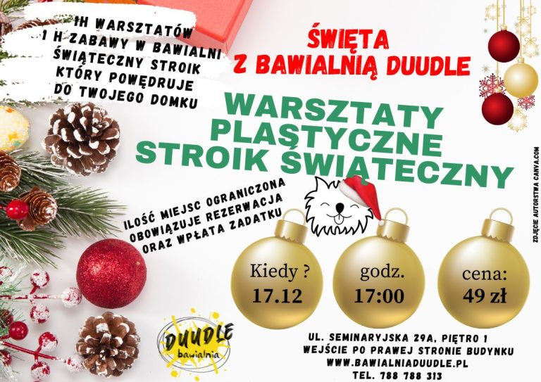 Warsztaty Plastyczne – Stroik Świąteczny Bawialnia Duudle