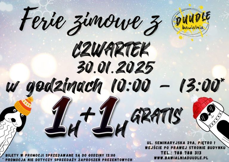 Ferie zimowe z Bawialnią Duudle – 2 godziny w cenie 1