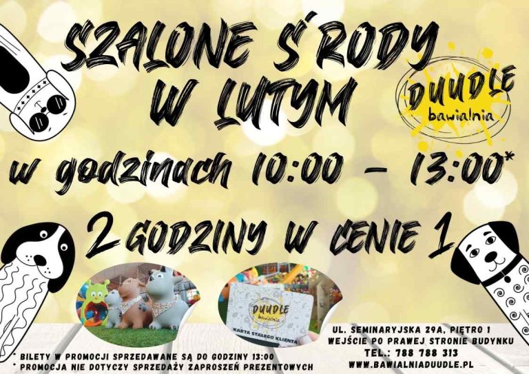 Zabawa w Bawialni: 2 Godziny w Cenie 1 w Każdą Środę Lutego!