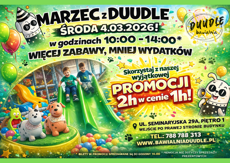 Marzec w DUUDLE – 2 godziny zabawy w cenie 1 godziny!
