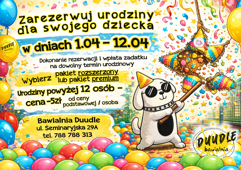Zorganizuj wyjątkowe urodziny w Bawialnia Duudle