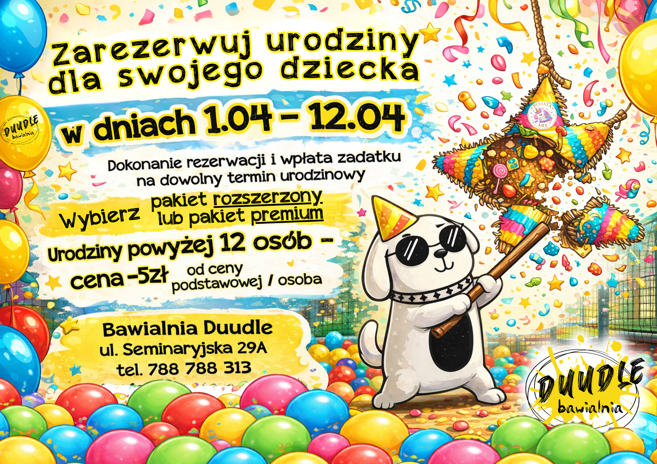Zorganizuj wyjątkowe urodziny w Bawialnia Duudle