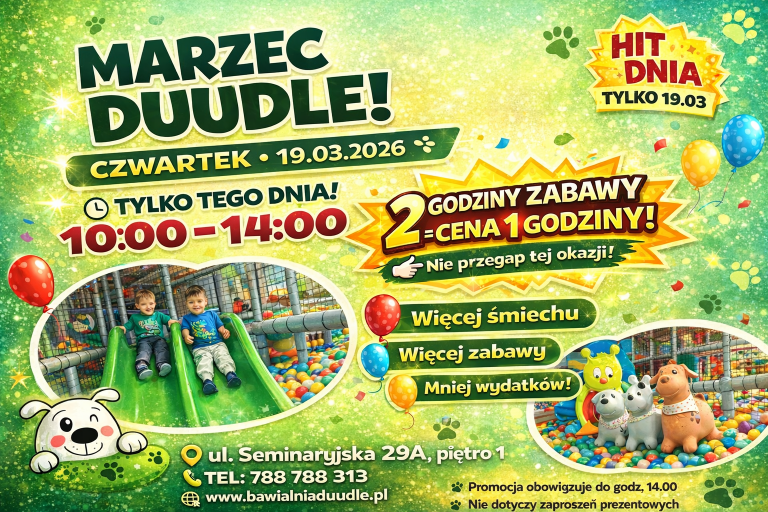 Marzec w Bawialni Duudle – wyjątkowa promocja dla dzieci i rodziców