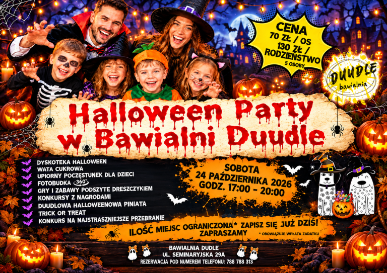 Halloween 2026 w Bawialni Duudle w Kielcach – rodzinna zabawa pełna magii, emocji i dreszczyku!